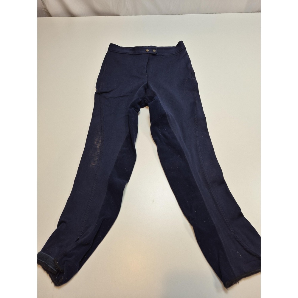 Harry Hall Riding Pants Women's 30x26 Blue Breeches Jodhpurs Stretch Zip Pocket